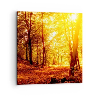 Bild auf Leinwand - Leinwandbild - Auf die goldene Lichtung - 70x70 cm