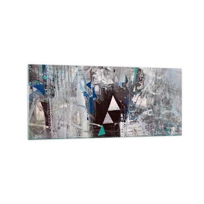 Glasbild - Bild auf glas - Überschreibende Reihenfolge der Dreiecke - 120x50 cm