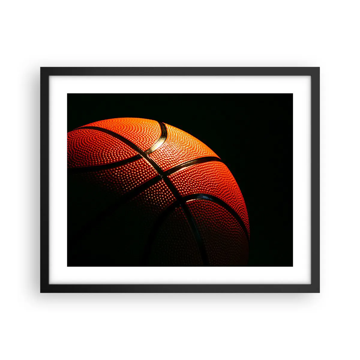 Poster in einem schwarzem Rahmen Arttor 50x40 cm - Schön wie ein Planet - Sport, Basketball, Basketball, Hobby, Rivalität, Ins Wohnzimmer, Für Schlafzimmer, Braun, Schwarz, Horizontal, P2BAA50x40-2225