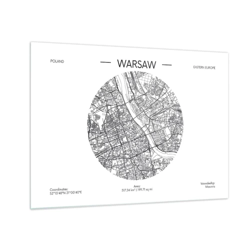 Glasbild - Bild auf glas - Anatomie von Warschau - 70x50 cm