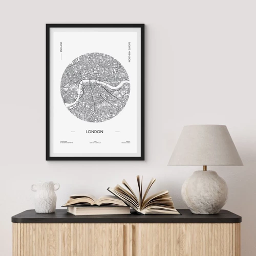 Poster in einem schwarzem Rahmen - Anatomie von London - 50x70 cm