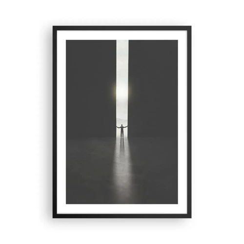 Poster in einem schwarzem Rahmen - Ein Schritt in eine strahlende Zukunft - 50x70 cm