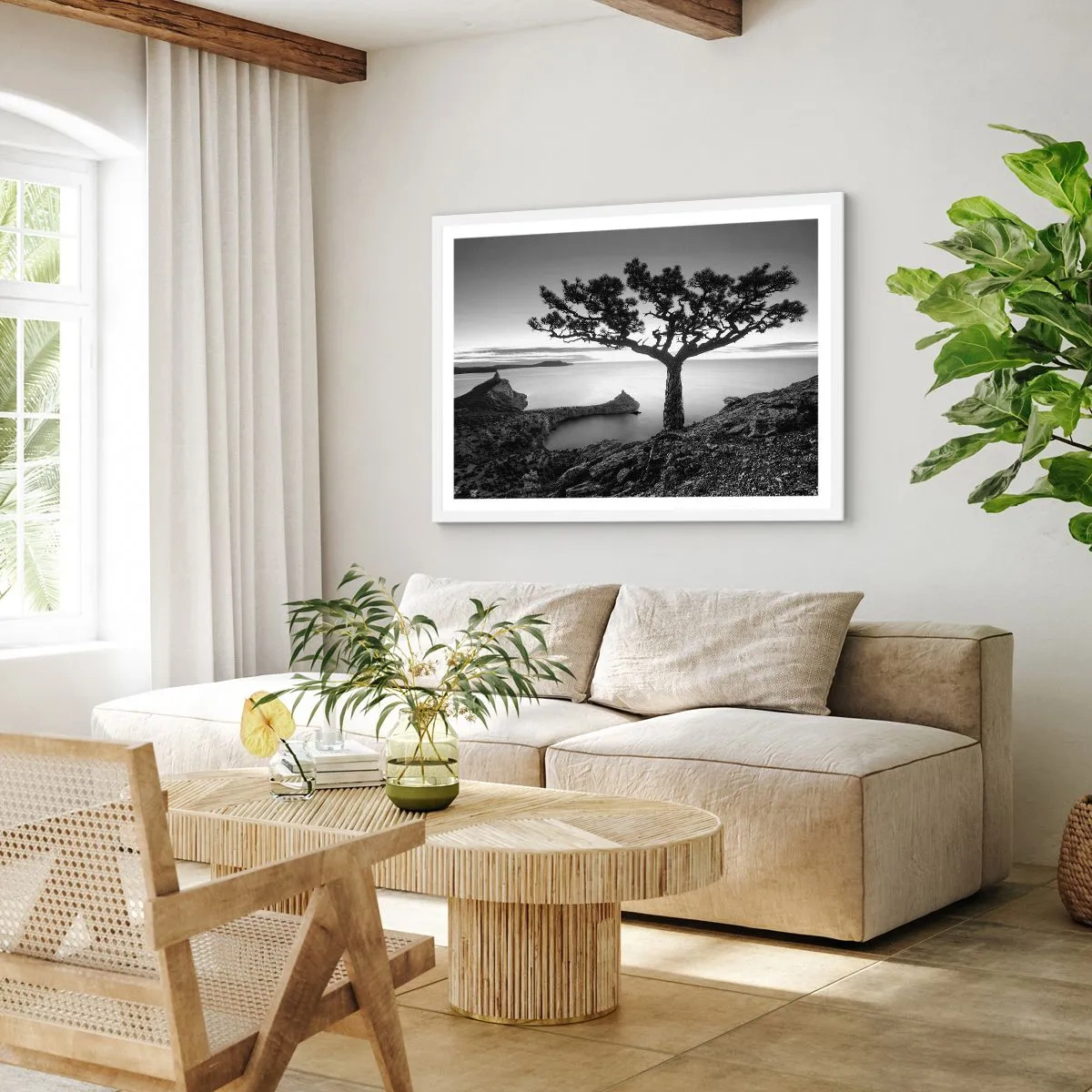 Poster in einem weißen Rahmen - Stille bis zum Horizont - 70x50 cm