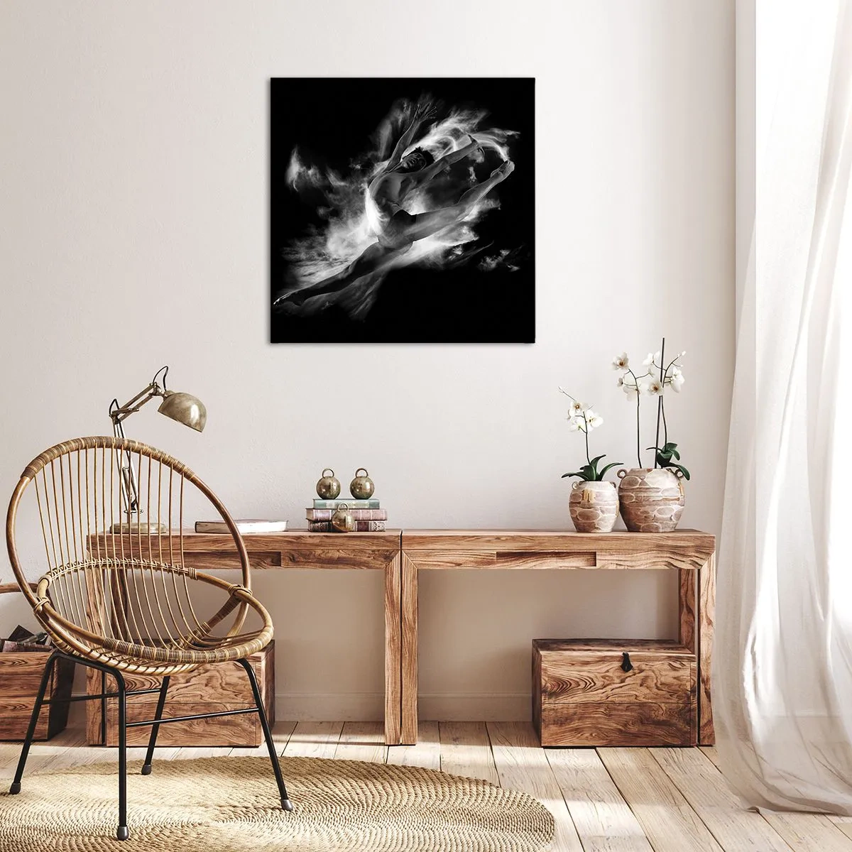 Bild auf Leinwand - Leinwandbild - Im Flug hängen geblieben - 30x30 cm