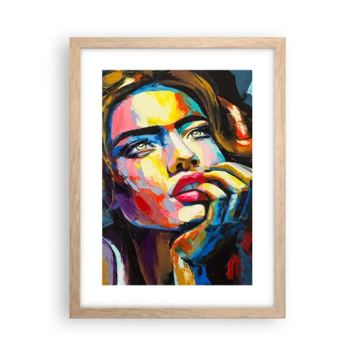 Poster in einem Rahmen aus heller Eiche - Träume fliegen am Himmel wie Vögel - 30x40 cm