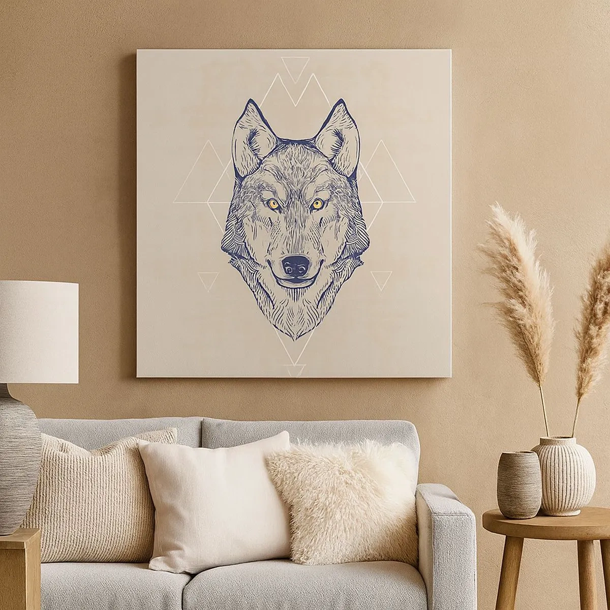 Bild auf Leinwand - Leinwandbild - Ein Alpha mit durchdringendem Blick - 30x30 cm