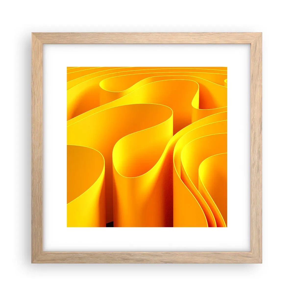 Poster in einem Rahmen aus heller Eiche - Wie Sonnenwellen - 30x30 cm