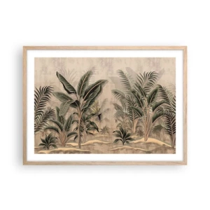 Poster in einem Rahmen aus heller Eiche - Eine Gravur im Kolonialstil - 70x50 cm