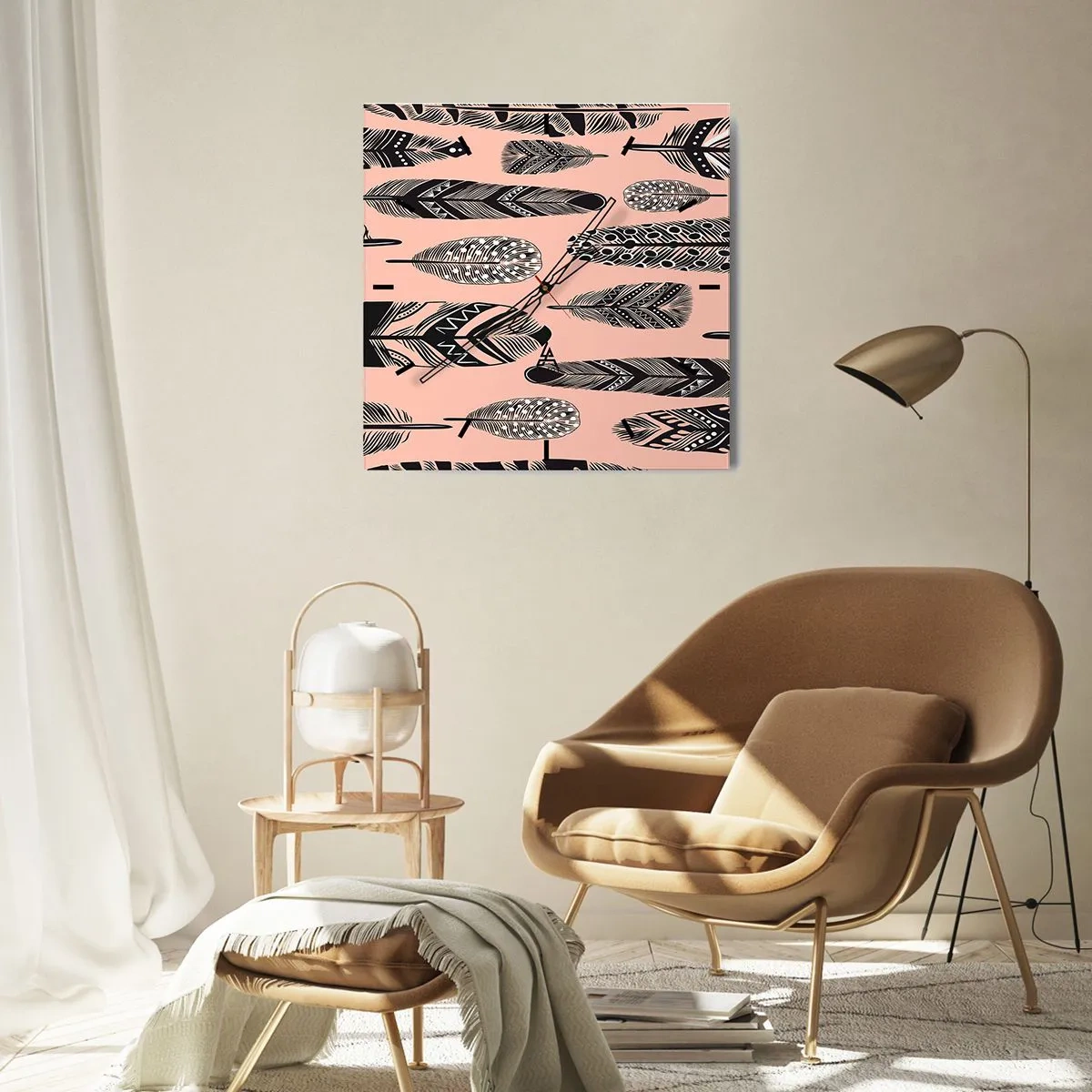 Wanduhr - Glasuhr - Indische Sammlung - 40x40 cm