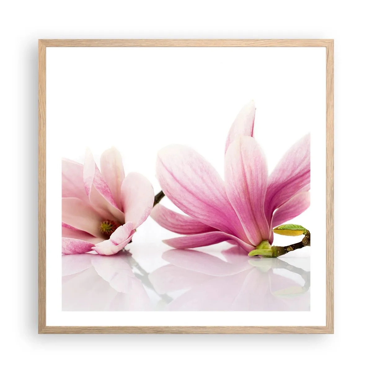 Poster in einem Rahmen aus heller Eiche - Zart wie ein Frühlingswind - 60x60 cm