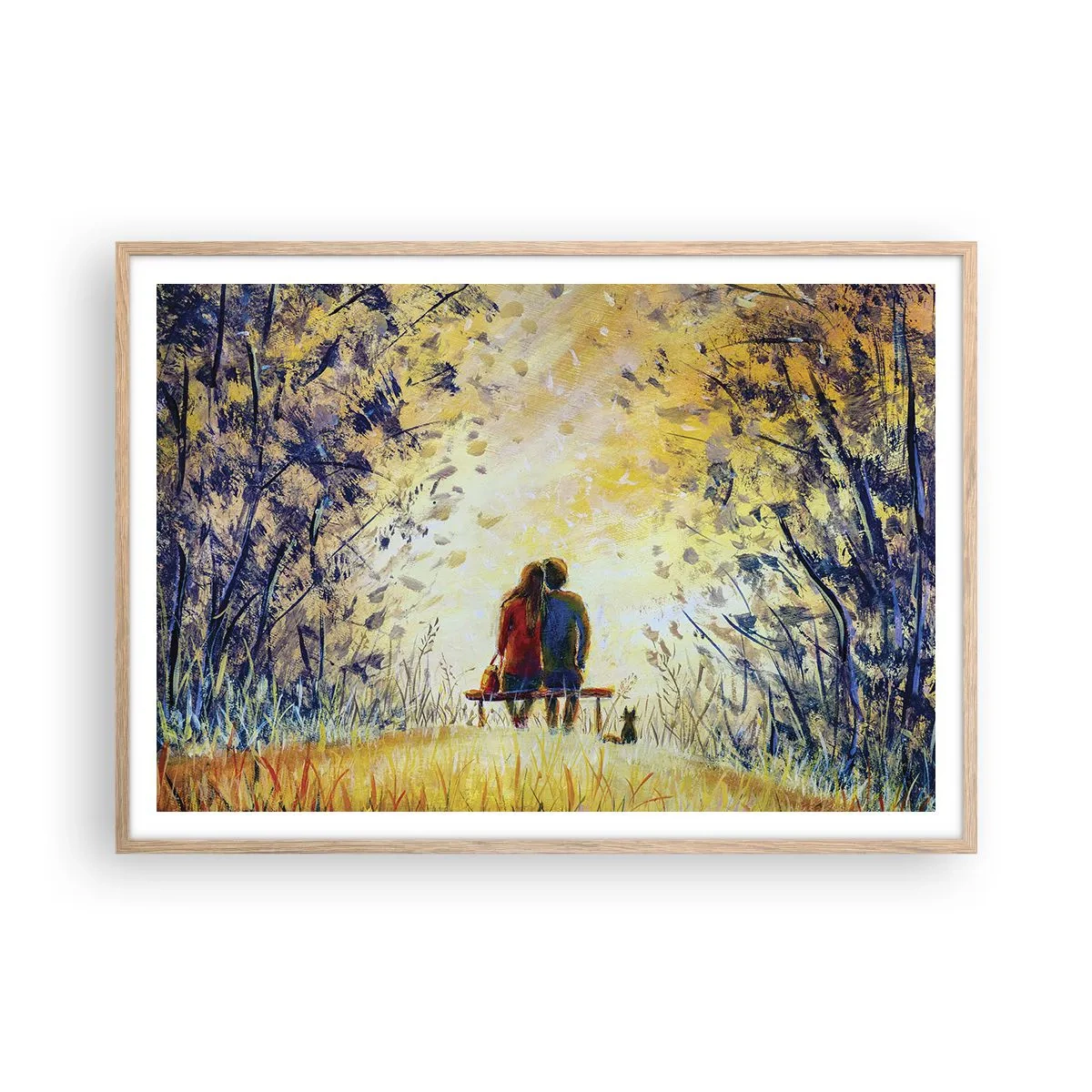 Poster in einem Rahmen aus heller Eiche - Magischer Augenblick - 100x70 cm