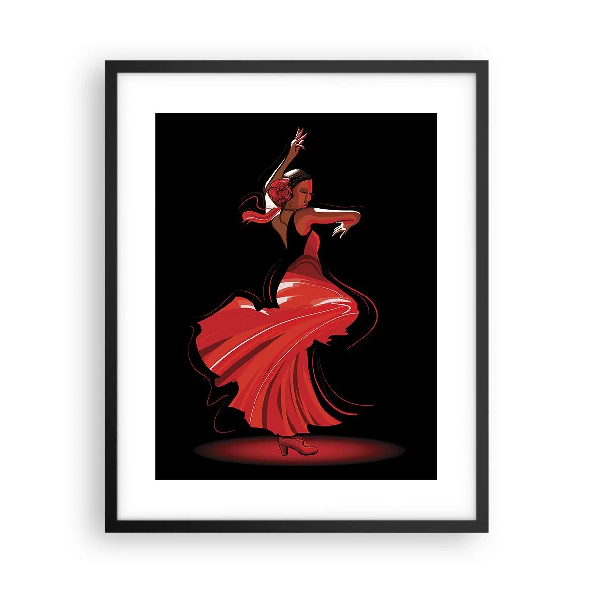 Poster in einem schwarzem Rahmen - Der feurige Geist des Flamenco - 40x50 cm