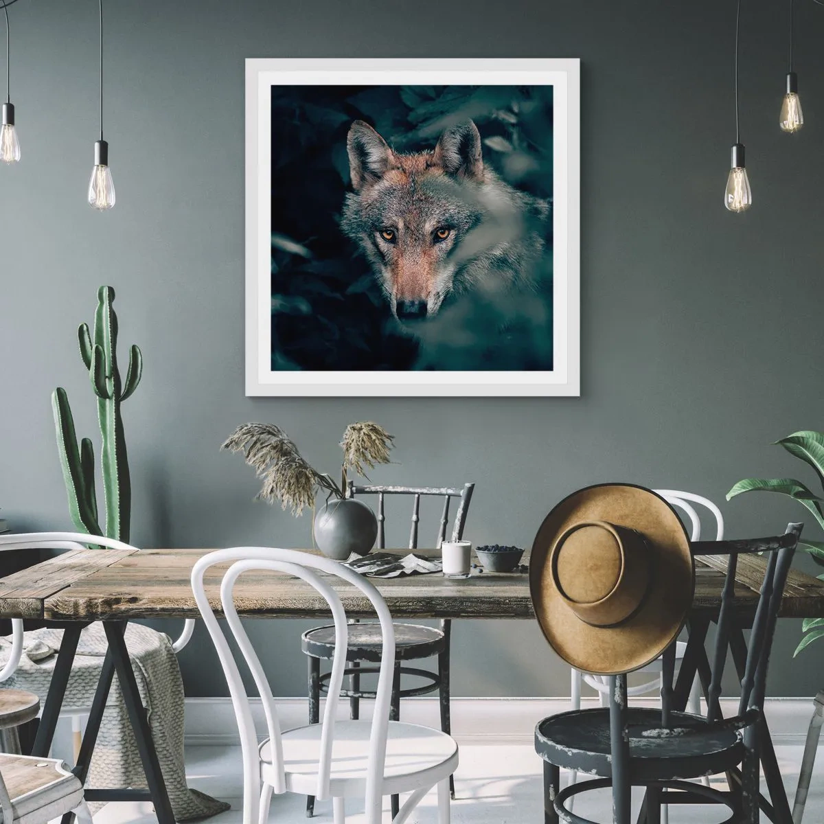 Poster in einem weißen Rahmen - Jäger - 50x50 cm