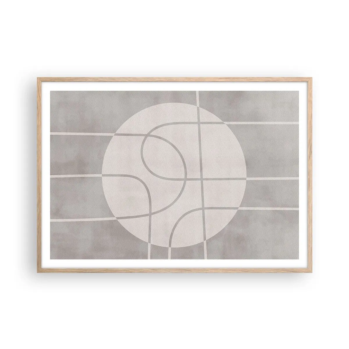 Poster in einem Rahmen aus heller Eiche - Kreisförmig und geradeaus - 100x70 cm