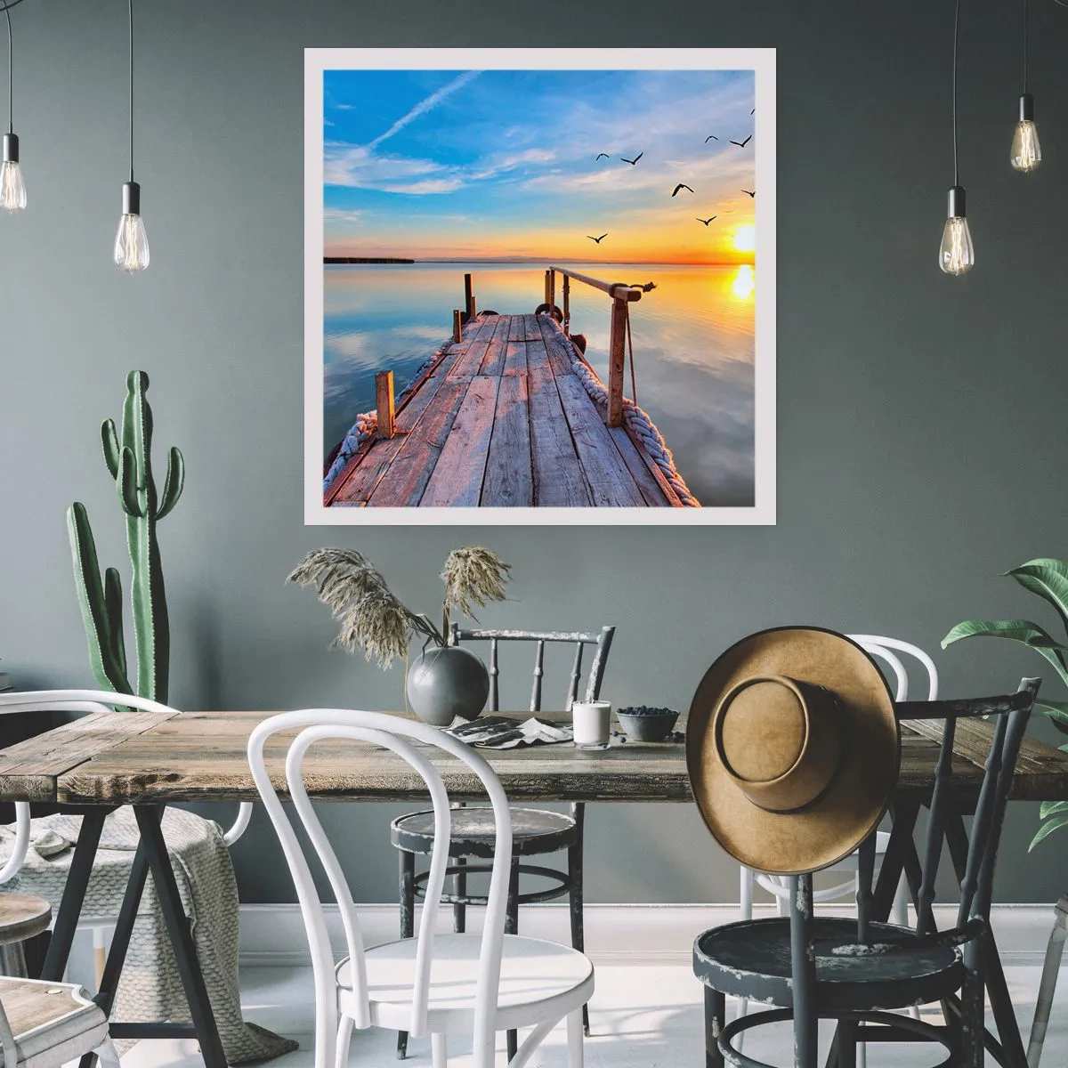 Poster - Lauf direkt der Sonne entgegen - 40x40 cm