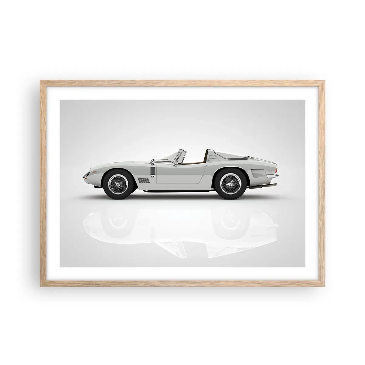 Poster in einem Rahmen aus heller Eiche - Spaß versprochen - 70x50 cm