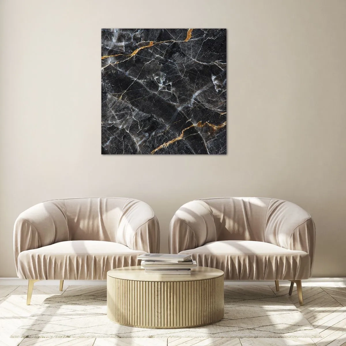 Glasbild - Bild auf glas - Das Innenleben des Steins - 60x60 cm