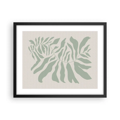 Poster in einem schwarzem Rahmen - Smaragdzweig - 50x40 cm