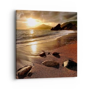 Bild auf Leinwand - Leinwandbild - Folge der Sonne zu den Hügeln - 40x40 cm