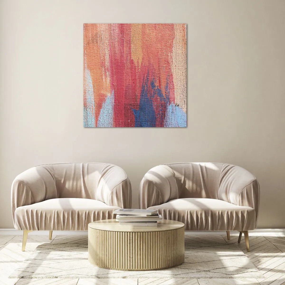 Glasbild - Bild auf glas - Renne den Regenbogen hinunter - 40x40 cm