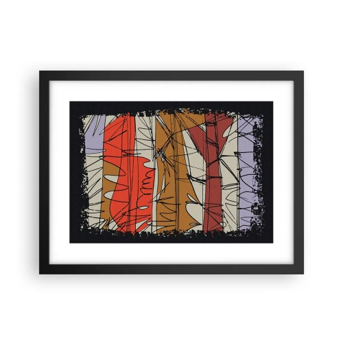Poster in einem schwarzem Rahmen - Spontane Komposition - 40x30 cm