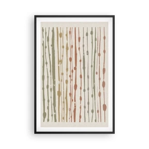 Poster in einem schwarzem Rahmen - Musikalische Notation von Farben - 61x91 cm