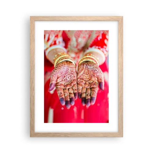 Poster in einem Rahmen aus heller Eiche - Bereit, das Glück zu fangen? - 30x40 cm