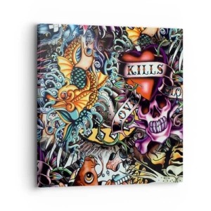 Bild auf Leinwand - Leinwandbild - Der Traum des Tätowierers - 30x30 cm