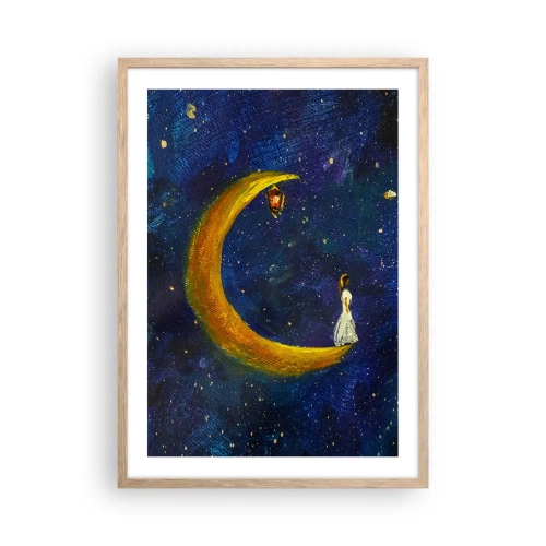 Poster in einem Rahmen aus heller Eiche - Der Ruf der Welt - 50x70 cm