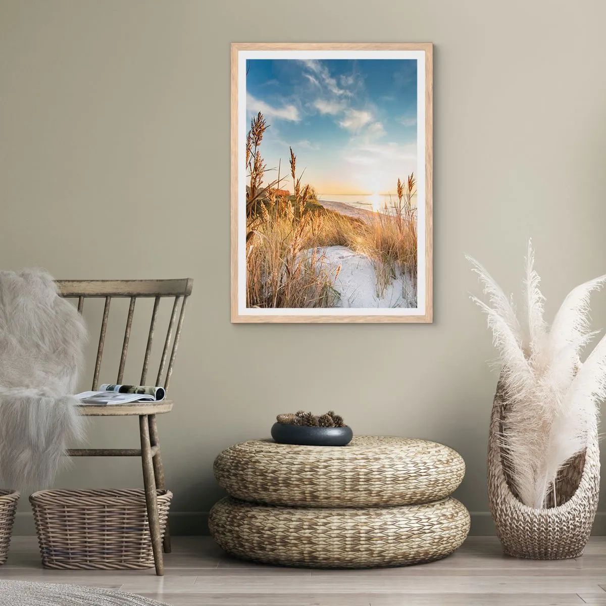 Poster in einem Rahmen aus heller Eiche - Nordstrand - 40x50 cm