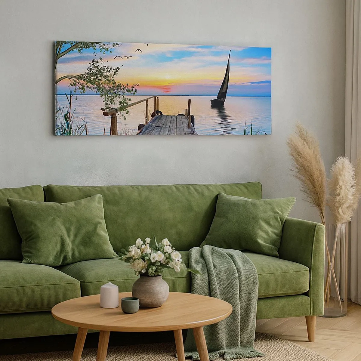 Bild auf Leinwand - Leinwandbild - Guten Abend - 100x40 cm