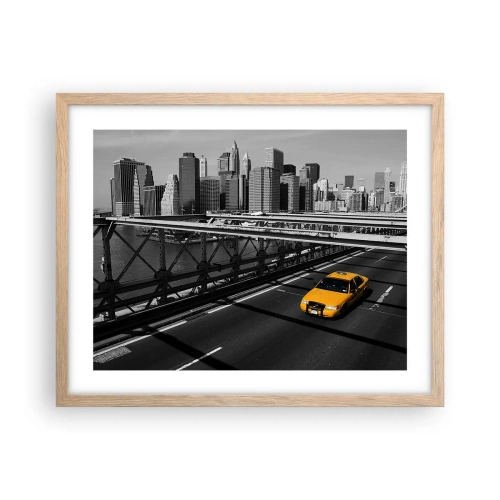 Poster in einem Rahmen aus heller Eiche - Die Farbe einer Großstadt - 50x40 cm
