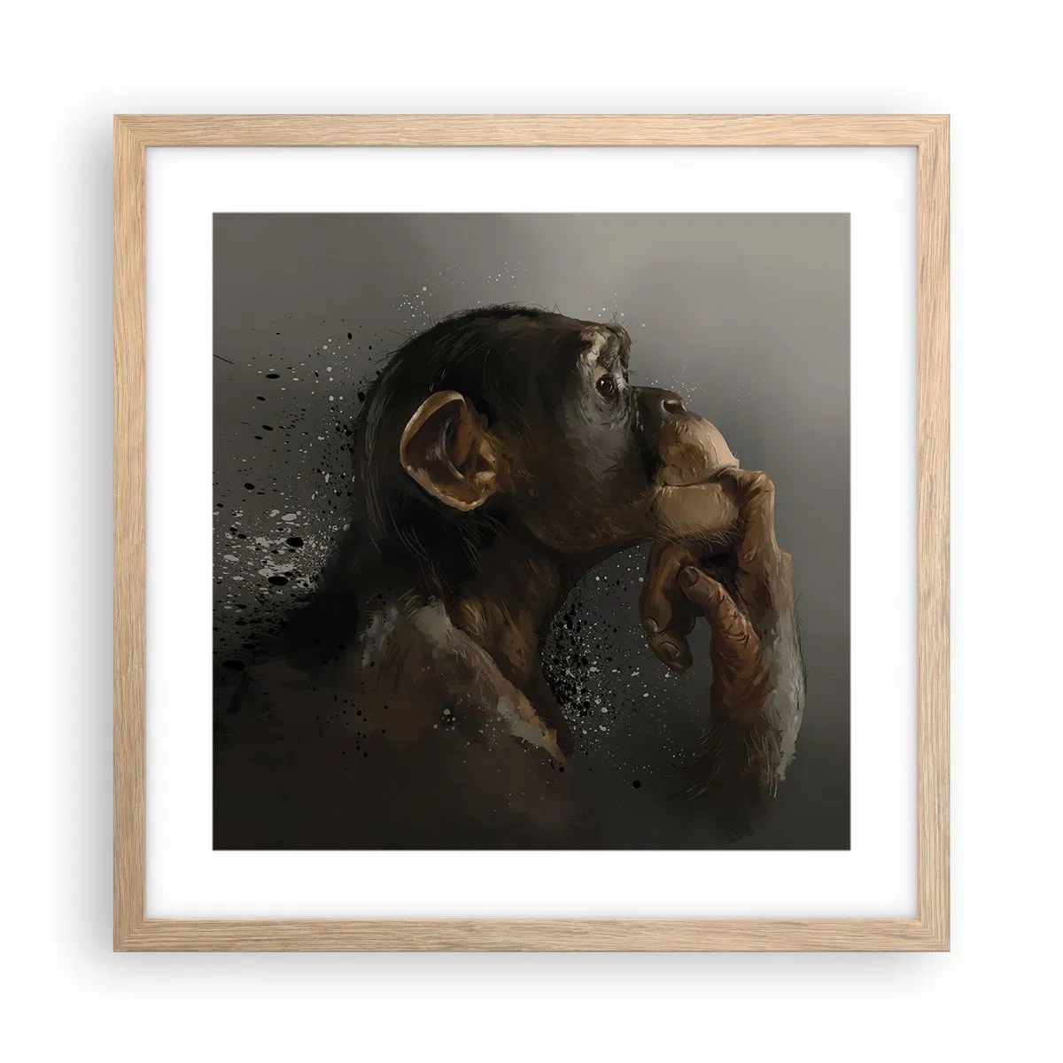 Poster in einem Rahmen aus heller Eiche - Sicherlich ein Denker - 40x40 cm