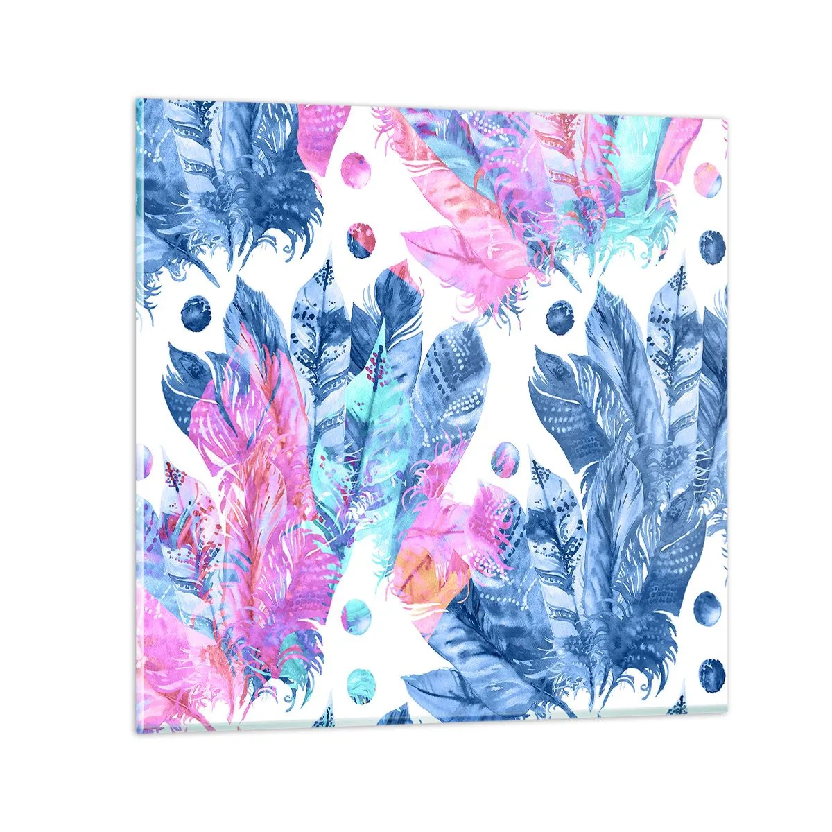 Glasbild - Bild auf glas - Pflaumen in Pink und Blau - 60x60 cm