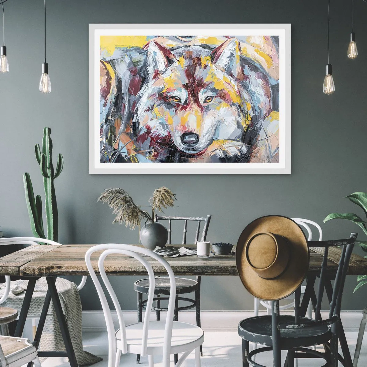 Poster in einem weißen Rahmen - Seelenfrieden unter den Lieben - 70x50 cm