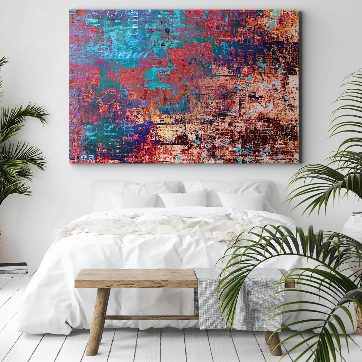 Bild auf Leinwand - Leinwandbild - Eine abstrakte Komposition mit einer Mischung intensiver Farben. - 120x80cm - Erinnerung und Vergessen - Moderne Wanddekoration für Wohnzimmer und Schlafzimmer ARTTOR