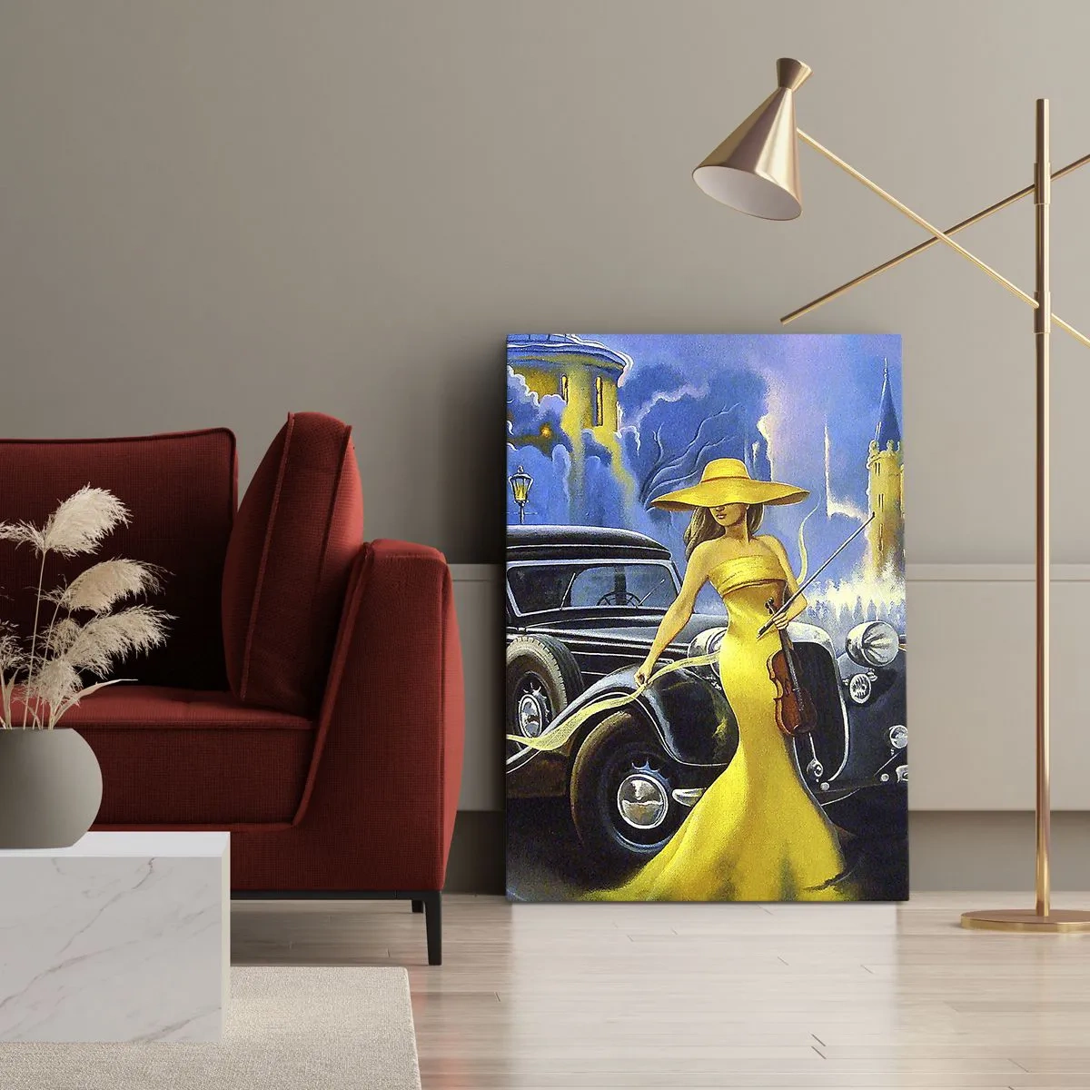 Bild auf Leinwand - Leinwandbild - Nocturne für Violine und Liebe - 55x100 cm