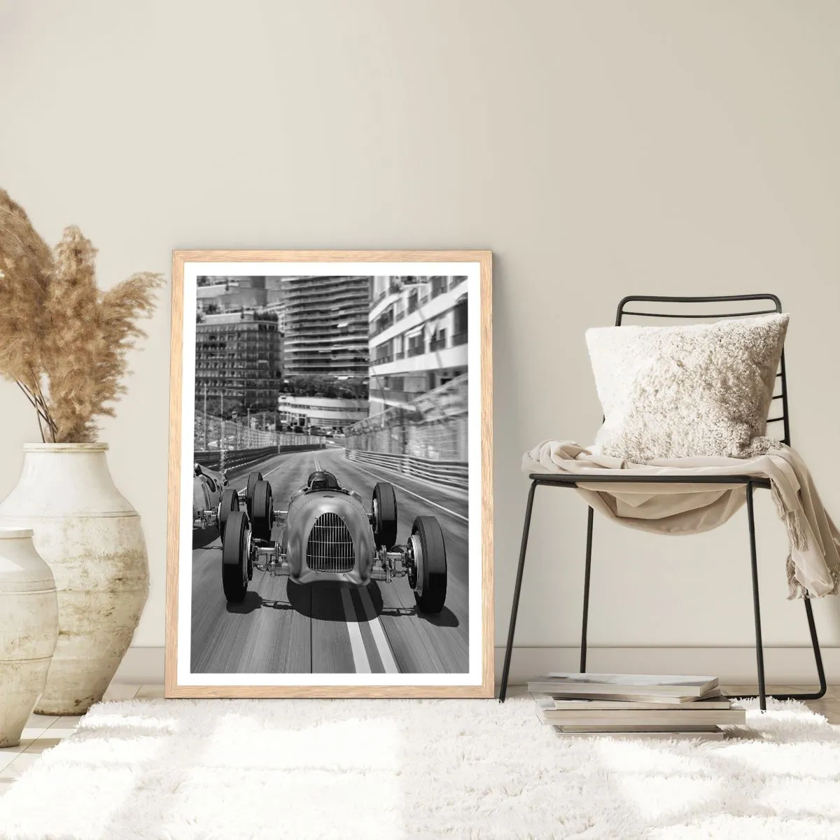 Poster in einem Rahmen aus heller Eiche - Vor langer Zeit in Monte Carlo - 70x100 cm