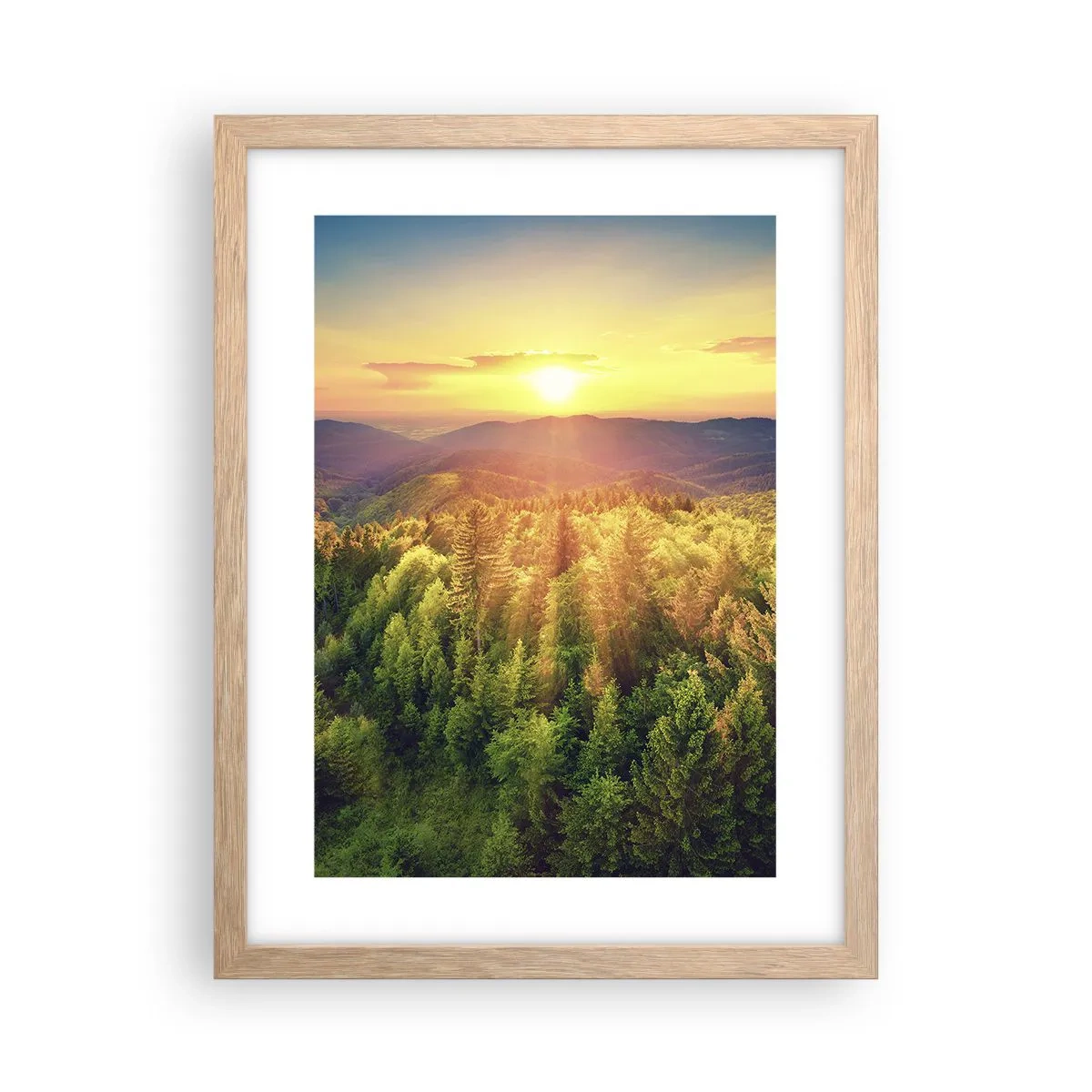 Poster in einem Rahmen aus heller Eiche - Scheitelpunkte und Spitzen - 30x40 cm