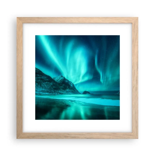 Poster in einem Rahmen aus heller Eiche - Wunder des Nordens - 30x30 cm