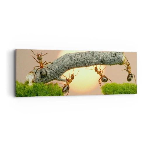 Bild auf Leinwand - Leinwandbild - Glücklich, zusammen arbeiten - 90x30 cm