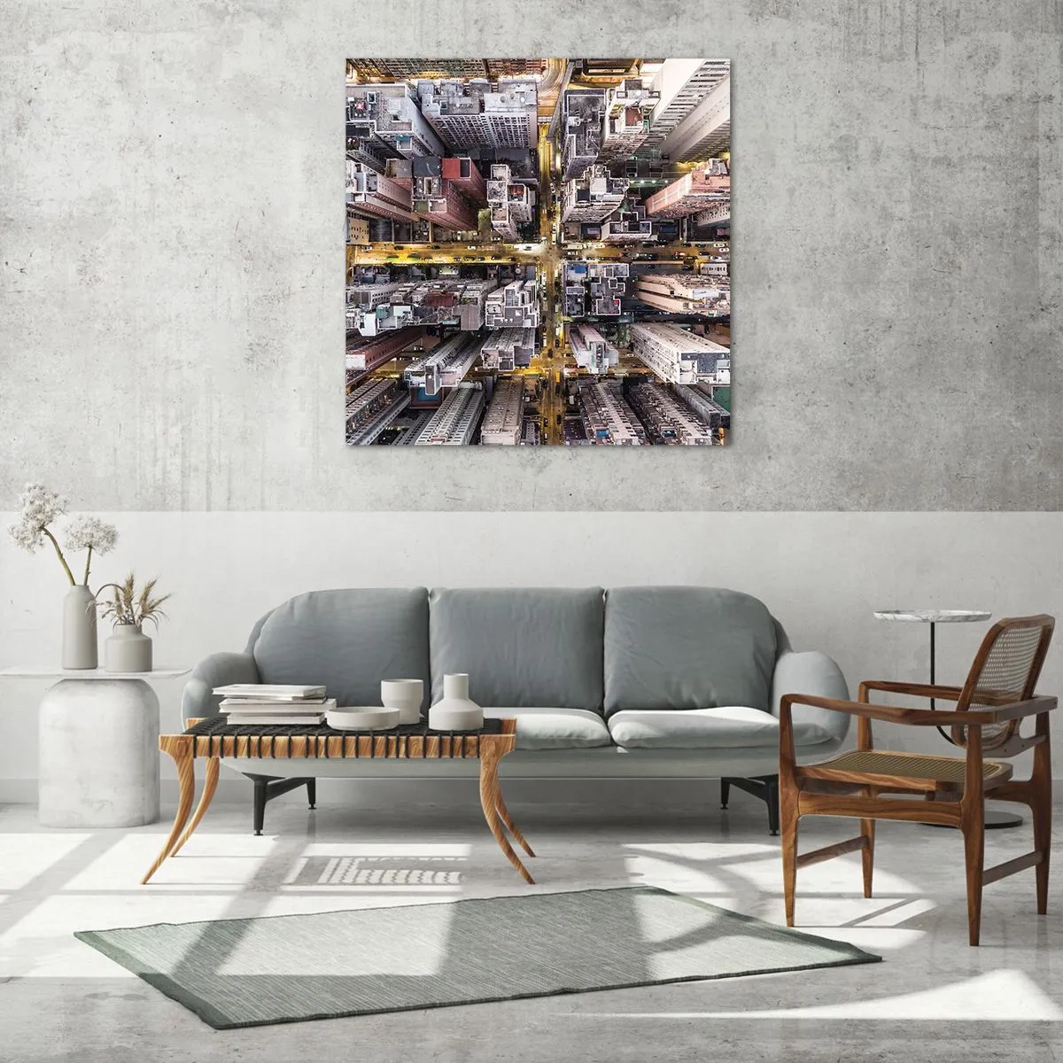 Glasbild - Bild auf glas - Grüße aus Hongkong - 70x70 cm