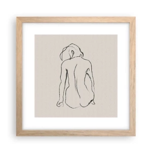 Poster in einem Rahmen aus heller Eiche - Mädchenakt - 30x30 cm