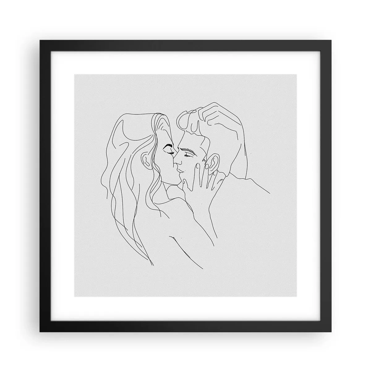 Poster in einem schwarzem Rahmen - Dieselbe Linie - 40x40 cm