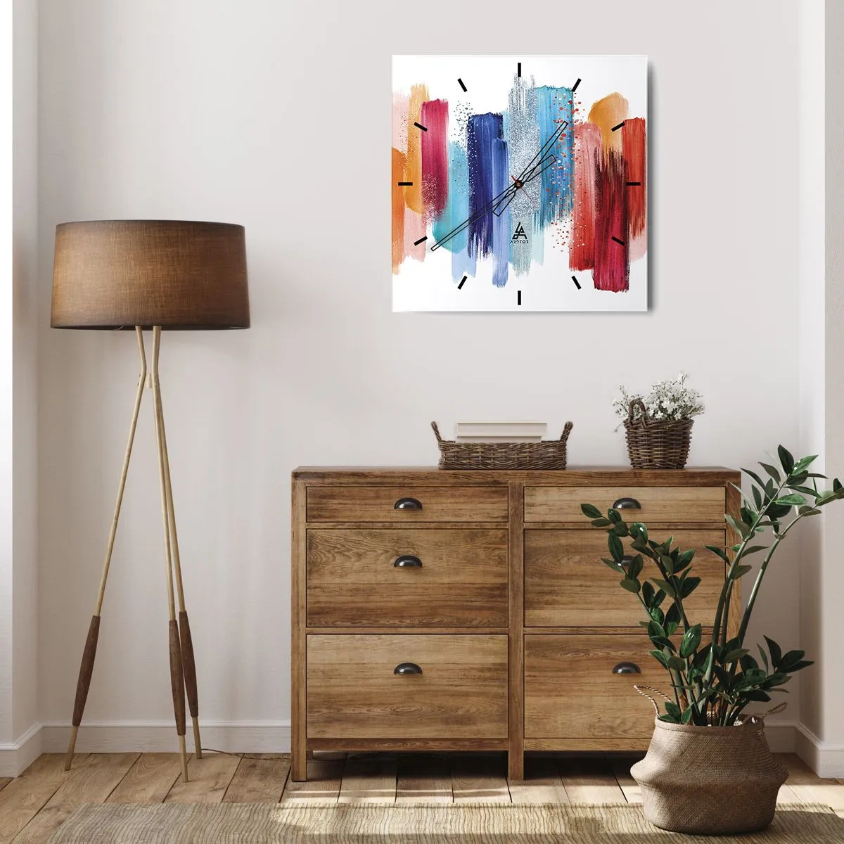 Wanduhr - Glasuhr - Auf und ab - 40x40 cm