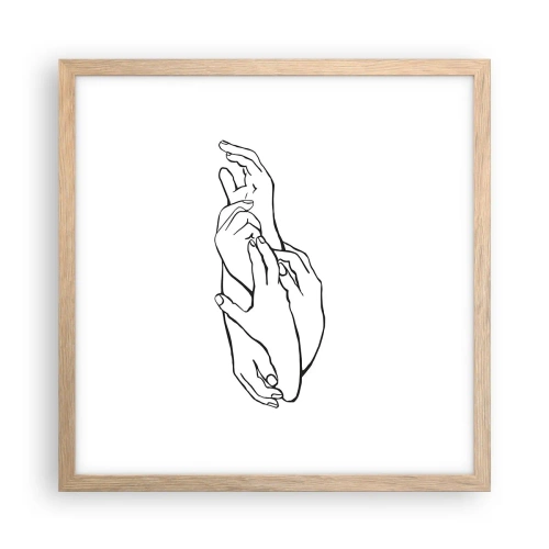 Poster in einem Rahmen aus heller Eiche - Gute Geste - 40x40 cm