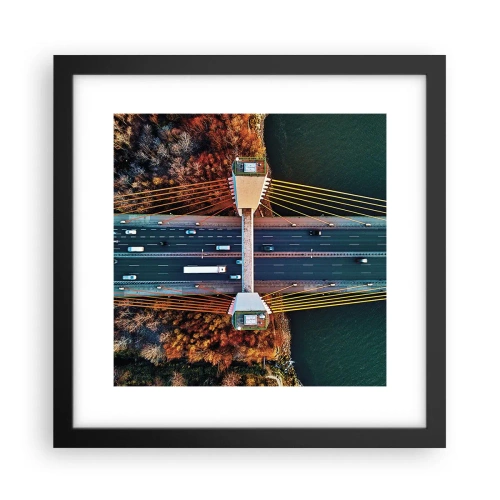 Poster in einem schwarzem Rahmen - Jenseits der Gewässer, jenseits der Wälder - 30x30 cm