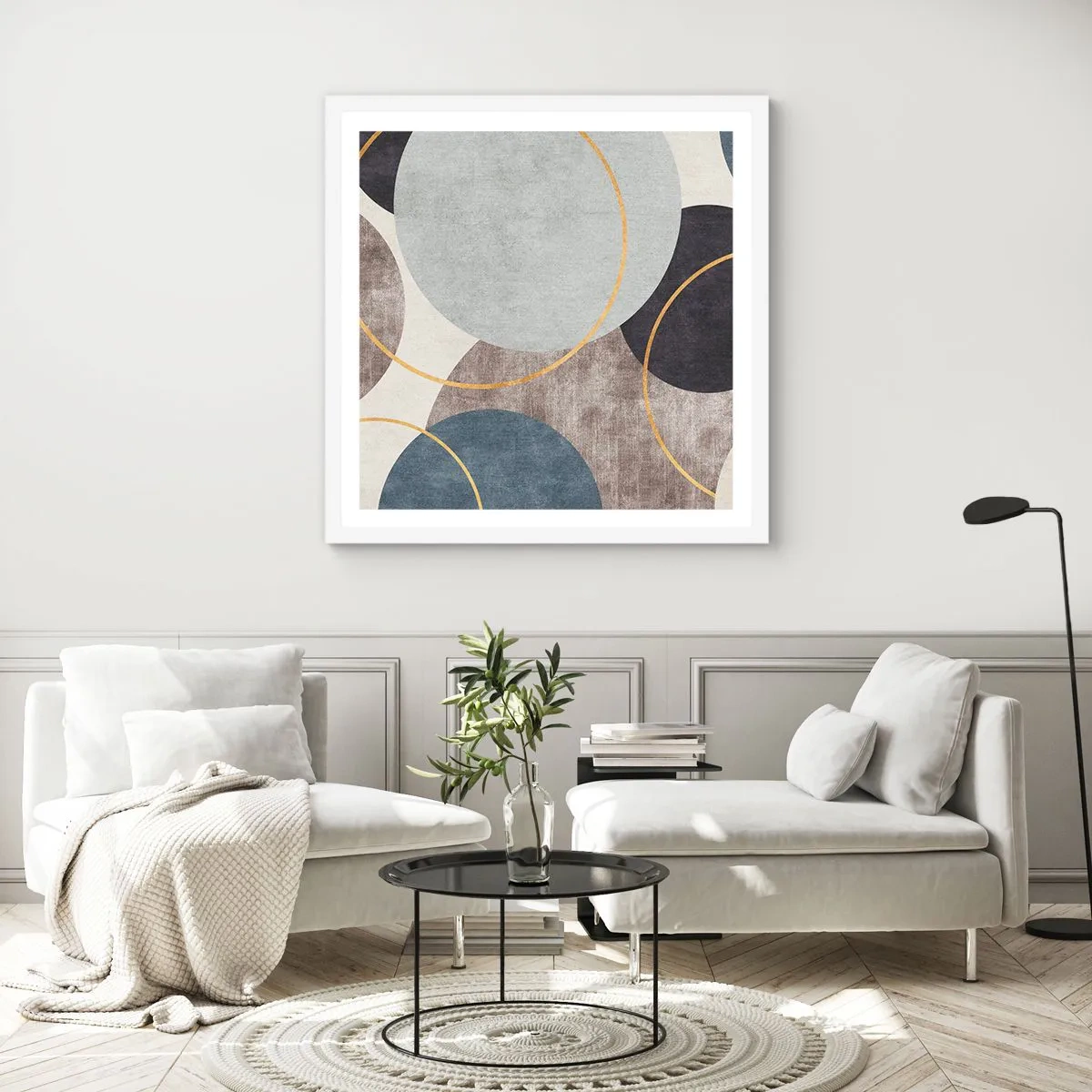 Poster in einem weißen Rahmen - Rad für Rad - 40x40 cm