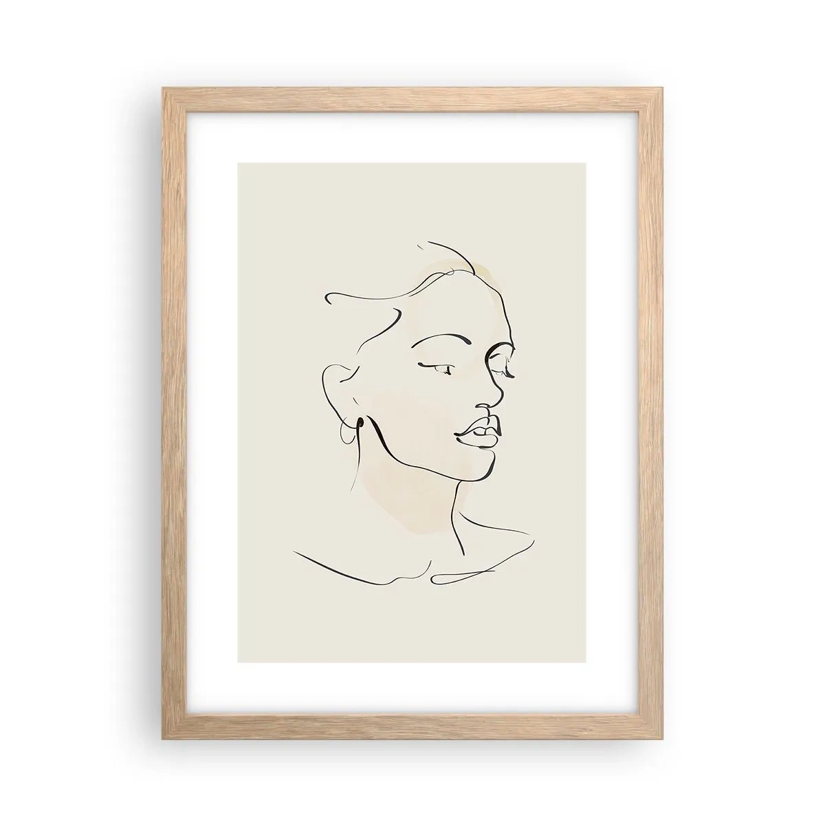 Poster in einem Rahmen aus heller Eiche - Eine bestimmte Linie - 30x40 cm