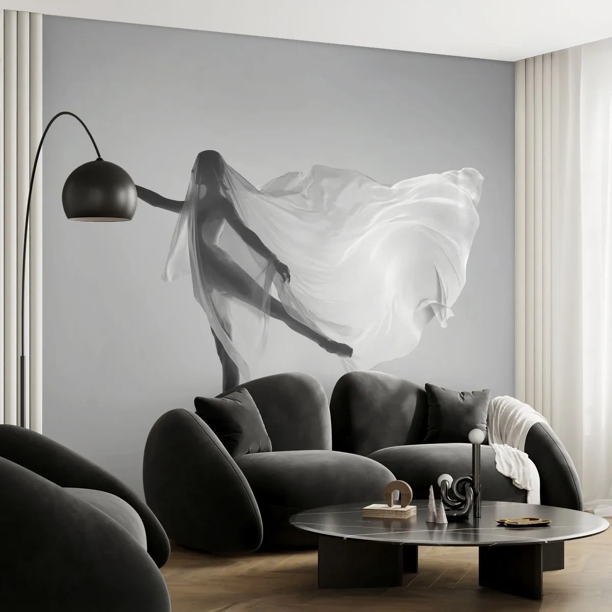 Fototapete Premium Canvas - Leichtigkeit und Anmut - Frau, Tanzen, Modell - 500x350 cm